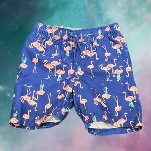 Old Navy Blue Flamingo Print Kids Swim Shorts Size 3T / 3 Years